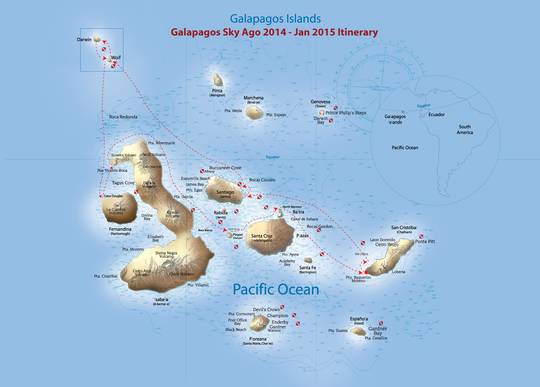 Routenplan <br>© Galapagos Sky