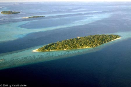 Vilamendhoo aus der Vogelperspektive